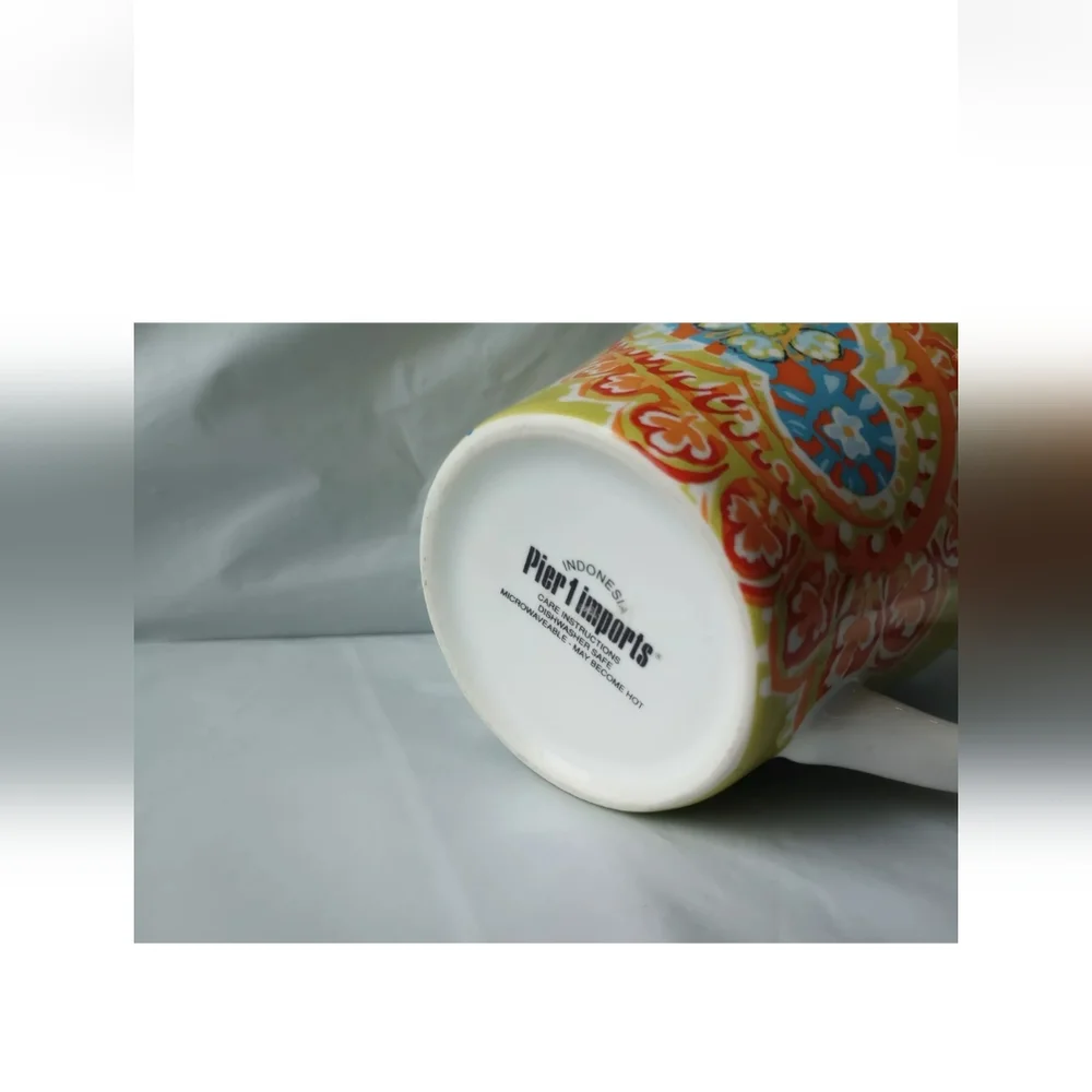 Pier 1 Imports Paisley Coffee/Tea Mug/Cup 12ounces